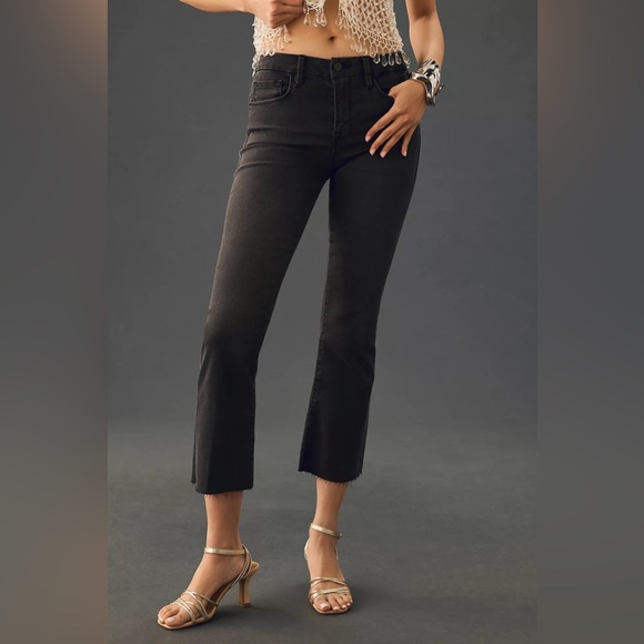 EUC Anthropologie FRAME Le Crop Mini Boot Jeans in BLACK, Size 32 - Picture 3 of 9